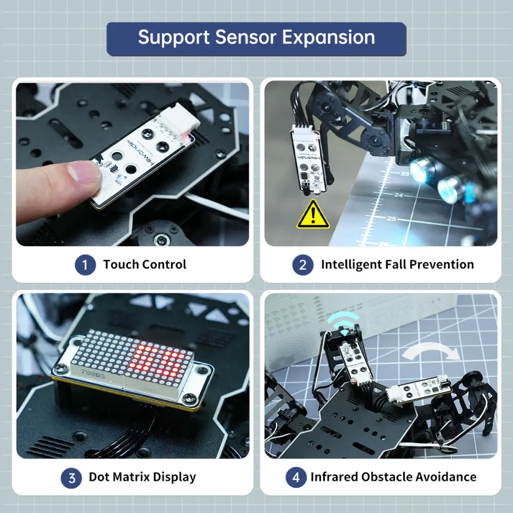 Hiwonder miniHexa AI Hexapod Robot with AI Vision &amp; Voice Interaction, Support Arduino Programming &amp; Sensor Expansion - Advanced Kit