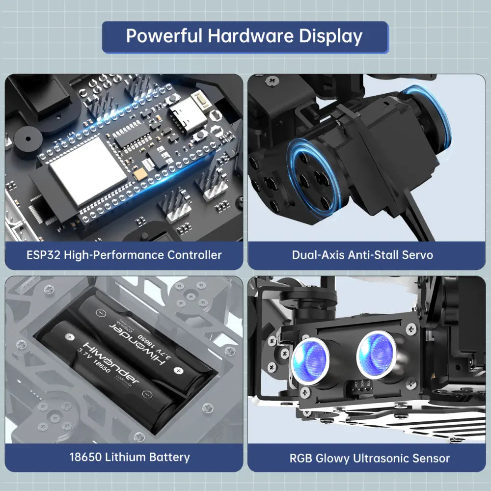 Hiwonder miniHexa AI Hexapod Robot with AI Vision &amp; Voice Interaction, Support Arduino Programming &amp; Sensor Expansion - Advanced Kit