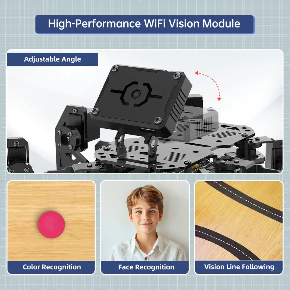 Hiwonder miniHexa AI Hexapod Robot with AI Vision &amp; Voice Interaction, Support Arduino Programming &amp; Sensor Expansion - Advanced Kit