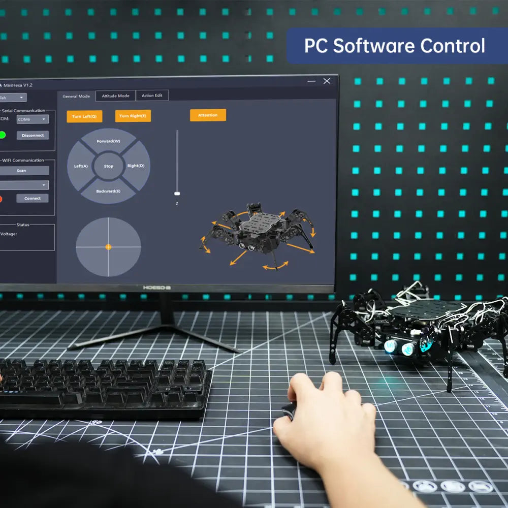 Hiwonder miniHexa AI Hexapod Robot with AI Vision &amp; Voice Interaction, Support Arduino Programming &amp; Sensor Expansion - Advanced Kit