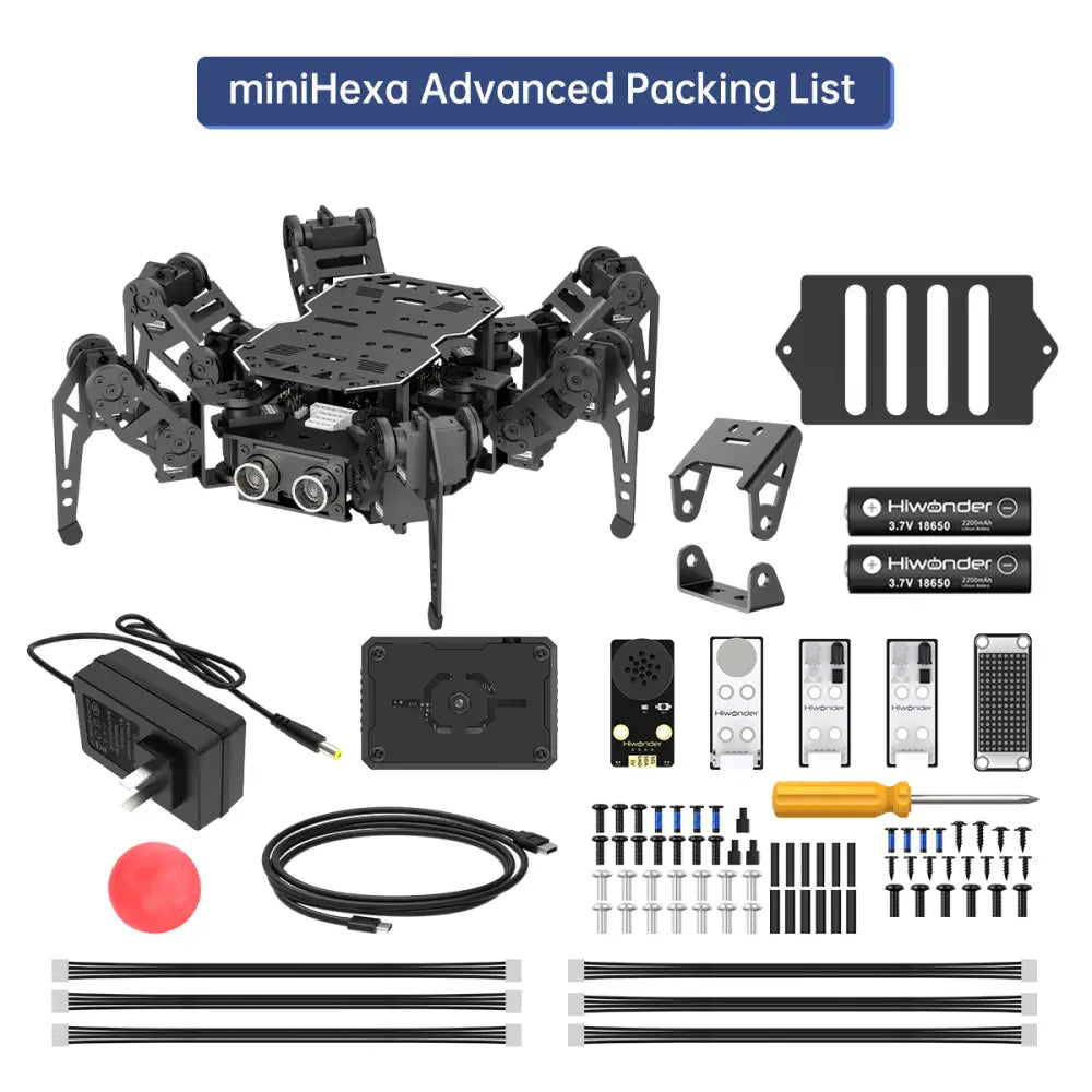 Hiwonder miniHexa AI Hexapod Robot with AI Vision &amp; Voice Interaction, Support Arduino Programming &amp; Sensor Expansion - Advanced Kit