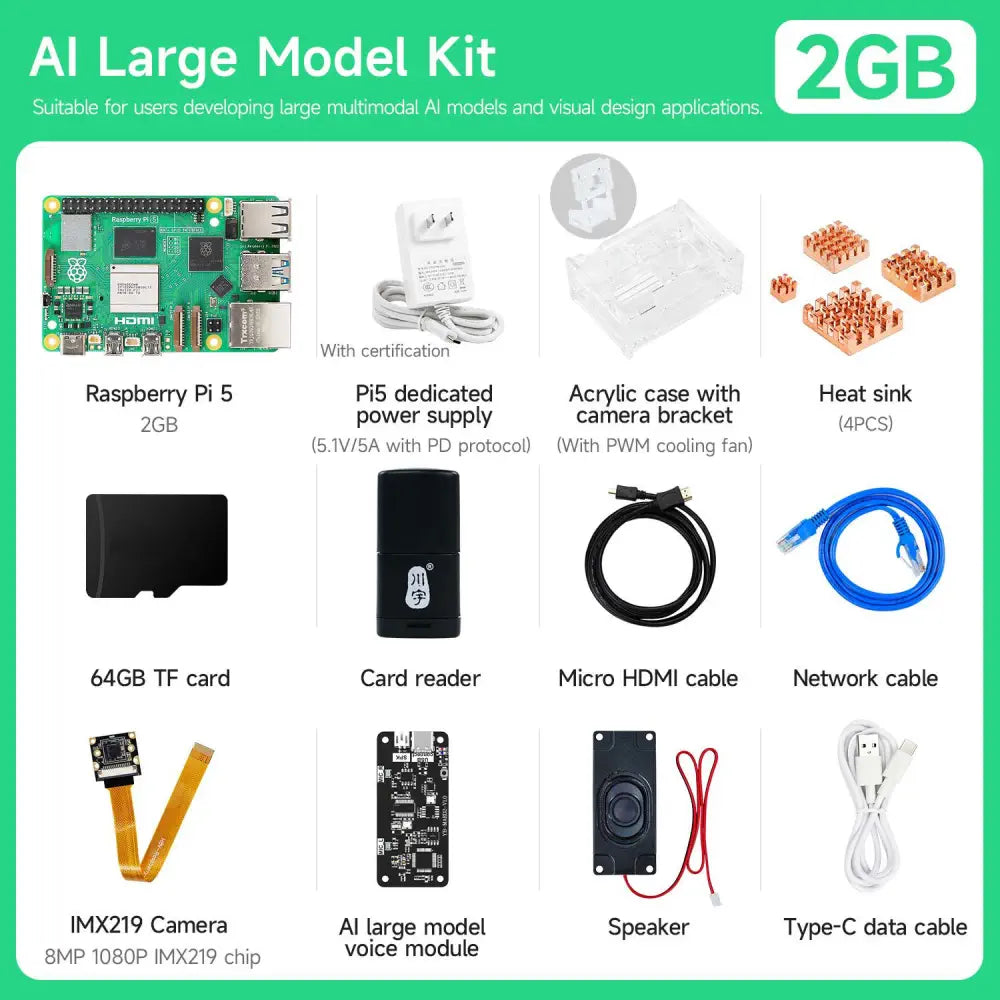 Official Original Raspberry Pi 5 2GB RAM Development Board AI Large Model In Stock