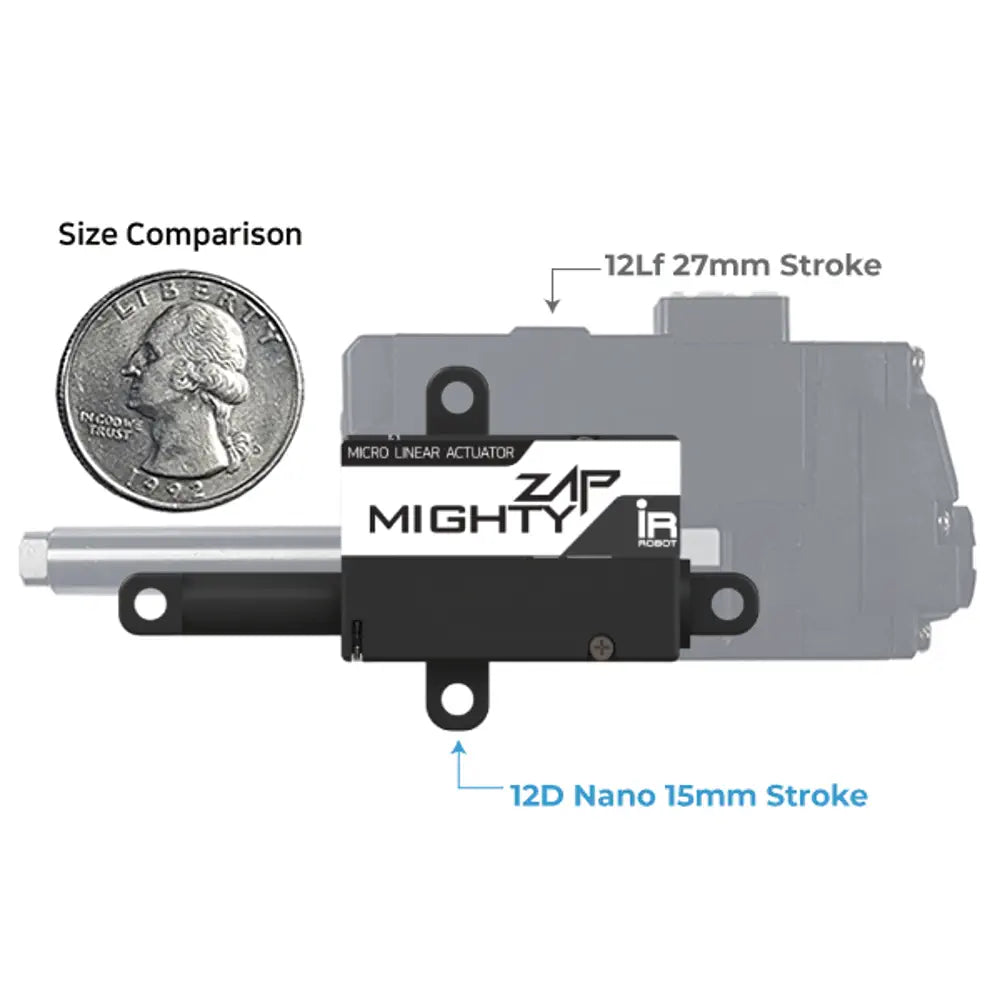 mightyzap Micro/Mini Linear Motor Actuator 15mm Stroke, Built-in Limit Switches, 7N / 30mm/s