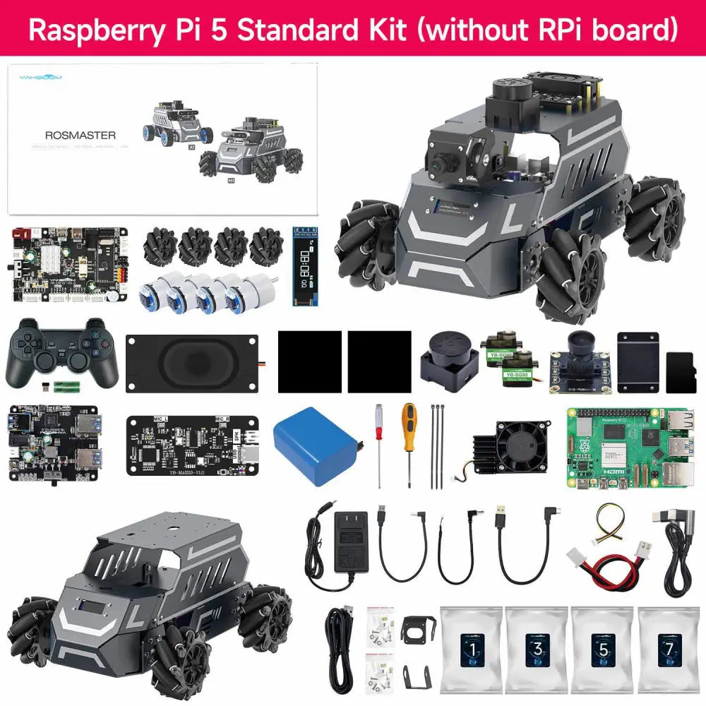 ROSMASTER M1 AI Large Model ROS2 Robot with Mecanum Wheel--Standard without RaspberryPi 5 8G