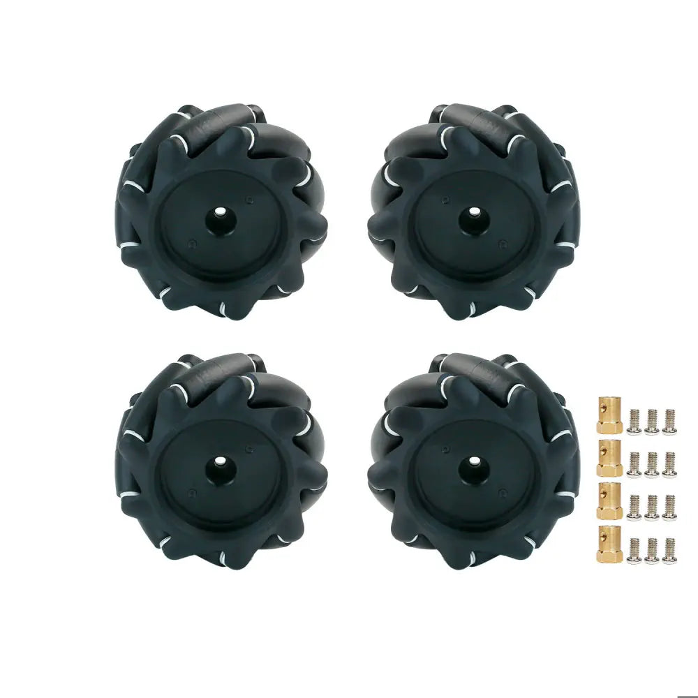 Yahboom Mecanum Wheel Kit for DIY robot or programmable smart car-80mm wheel (Nylon) *4+3mm coupling*4
