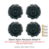Yahboom Mecanum Wheel Kit for DIY robot or programmable smart car-80mm wheel (Nylon) *4+3mm coupling*4