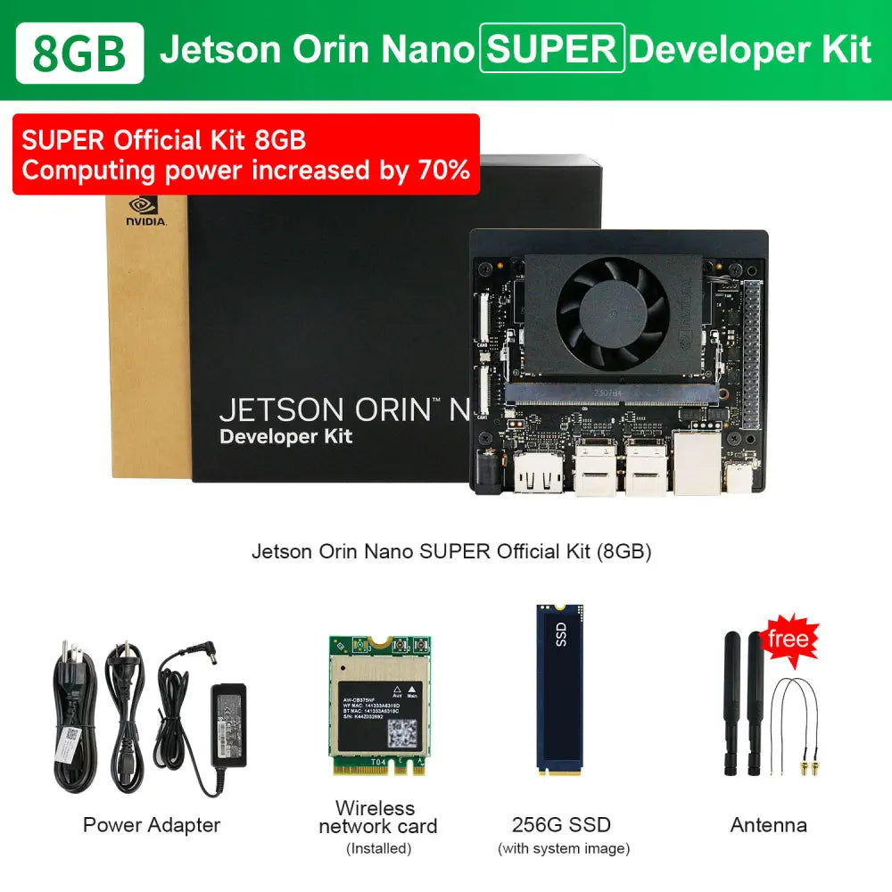 Official Original Jetson Orin NANO 8GB RAM  SUPER Development Board based on NVIDIA Core Module for AI Deep Learning
