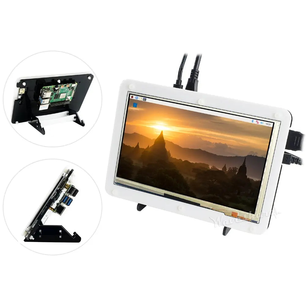 Waveshare 7in Capacitive Touch LCD Display Kit for Raspberry Pi 4 w/ UK Plug