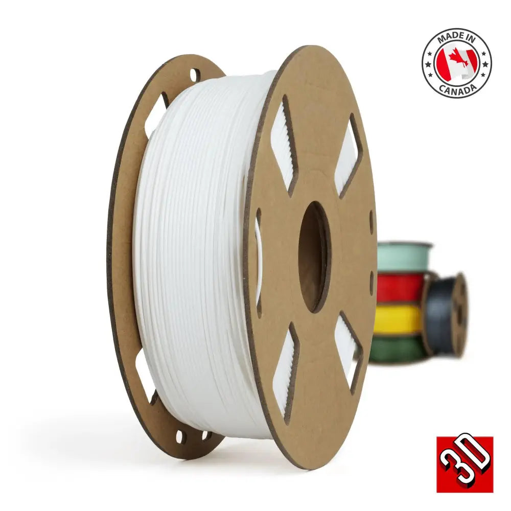 White - Canadian-made PLA+ Filament, 1.75mm, 1kg Plastic Spool
