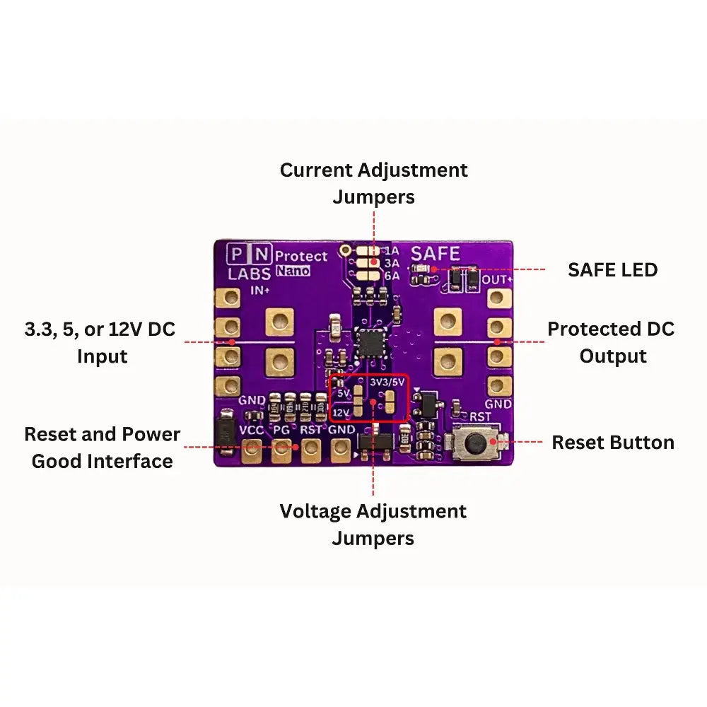 PN Labs Protect Nano: Voltage/Current Protection Module for 3.3, 5, 12 V DC Systems