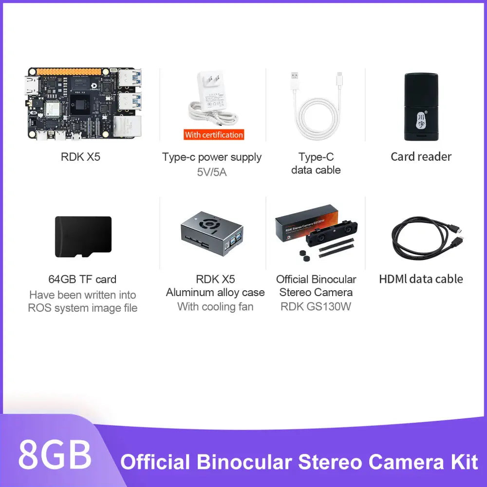 RDK X5 Robotic Development Kit-8GB Official Binocular Stereo Camera Kit