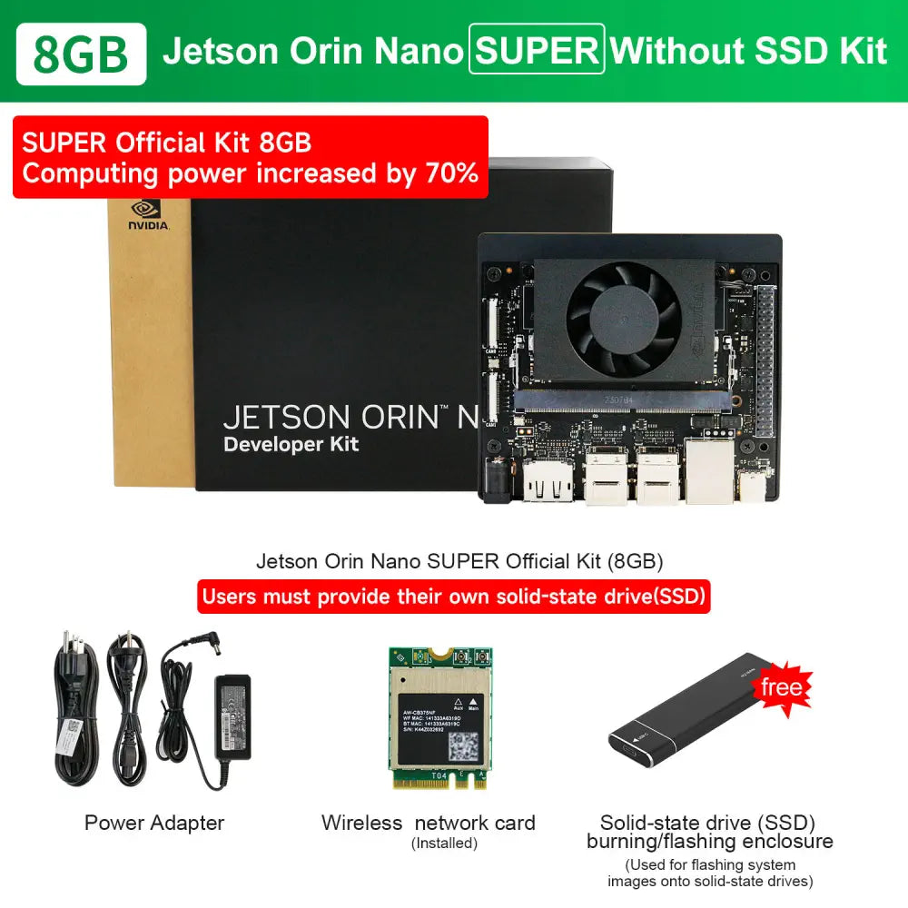 Official Original Jetson Orin NANO 8GB SUPER Development Board--Dev kit without SSD
