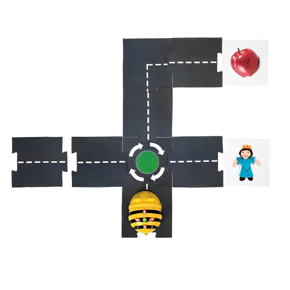 TTS Bee-Bot Modular Road - 25-Piece Programmable Floor Track, Endless Routes &amp; Coding Challenges for Bee-Bot or Blue-Bot - STEM Learning Classroom &amp; Home | 4 End Pieces