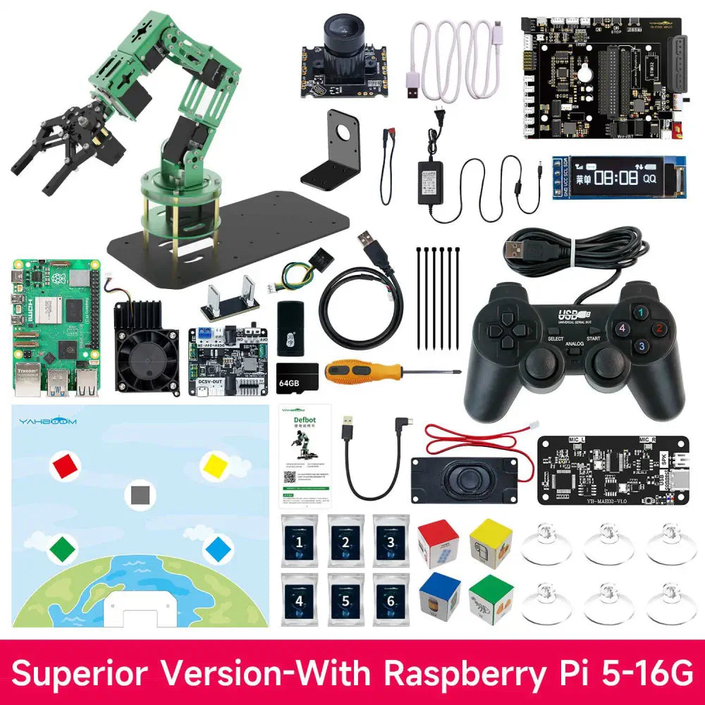 Yahboom DOFBOT ROS2 AI Large Model Vision Robotic Arm-Superior Version With Raspberry Pi 5 16GB Board