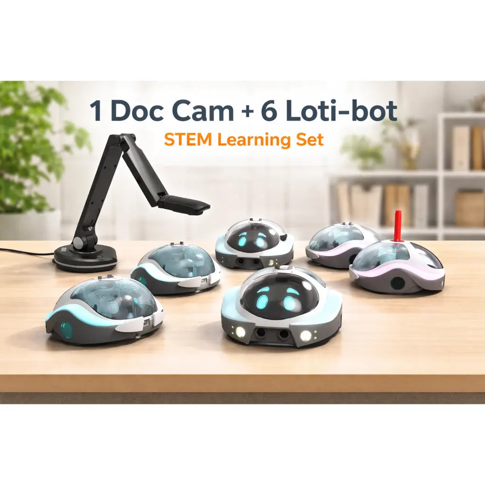 TTS Loti-Bot Coding Robot 6-pcs with FREE 1-pc Joyusing V500S Document Camera Bundle – STEM Digitalization Learning Kit for Office, Home, School &amp; Classroom Use