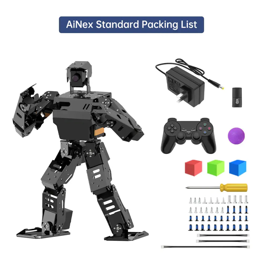 AiNex ROS Education AI Vision Humanoid Robot Powered by Raspberry Pi 5 Biped Inverse Kinematics Algorithm Learning Teaching Kit (Standard Kit wIth Raspberry Pi 5 2GB)