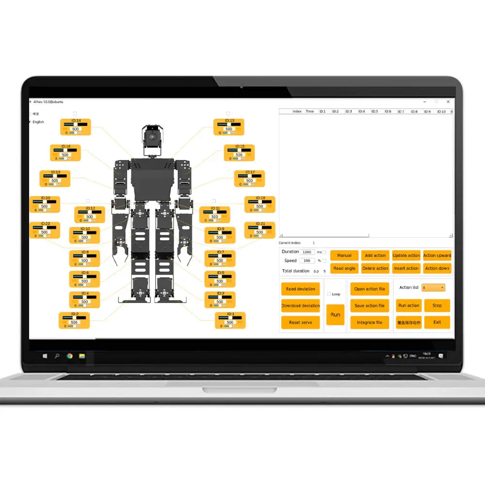 AiNex ROS Education AI Vision Humanoid Robot Powered by Raspberry Pi 4B Biped Inverse Kinematics Algorithm Learning Teaching Kit (Starter Kit with Raspberry Pi 5 2GB)