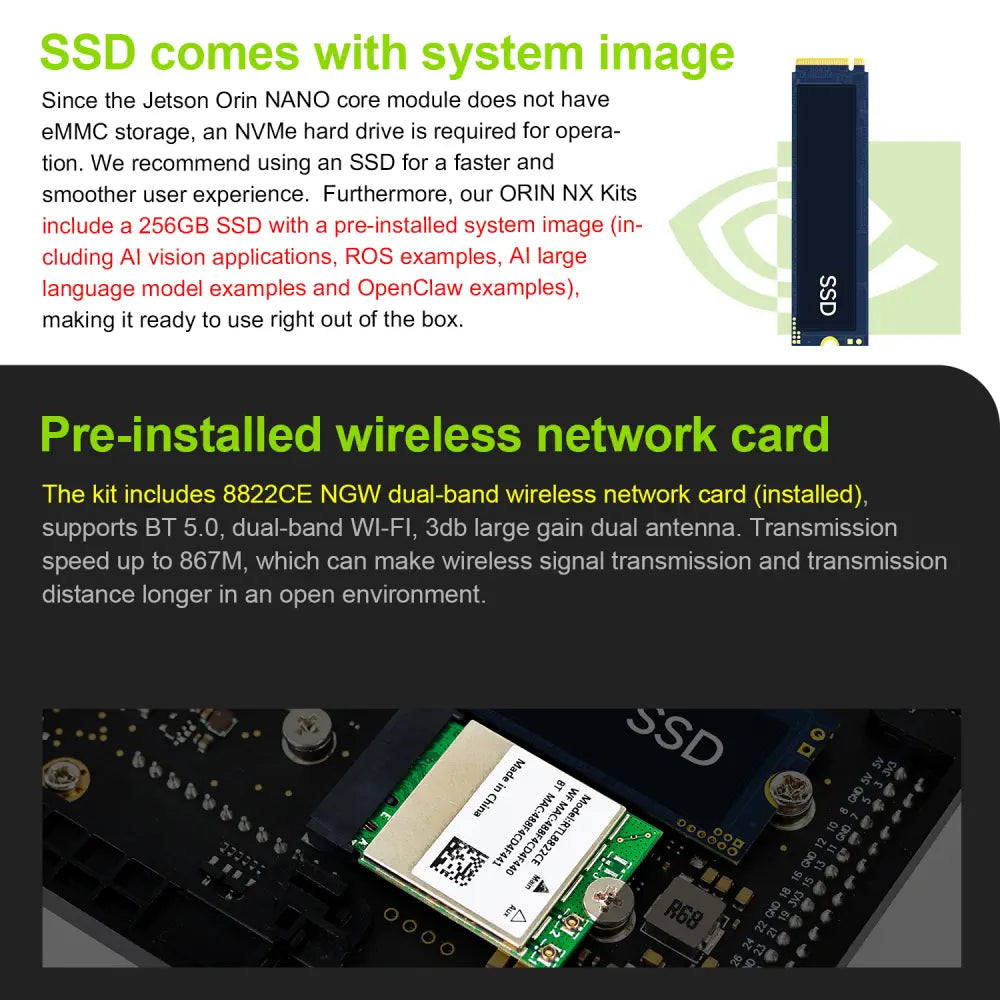 Jetson Orin NANO SUPER Developer Kit SUB with 8GB RAM Based On NVIDIA Core Module for AI Deep Learning(Mini PC Kit)