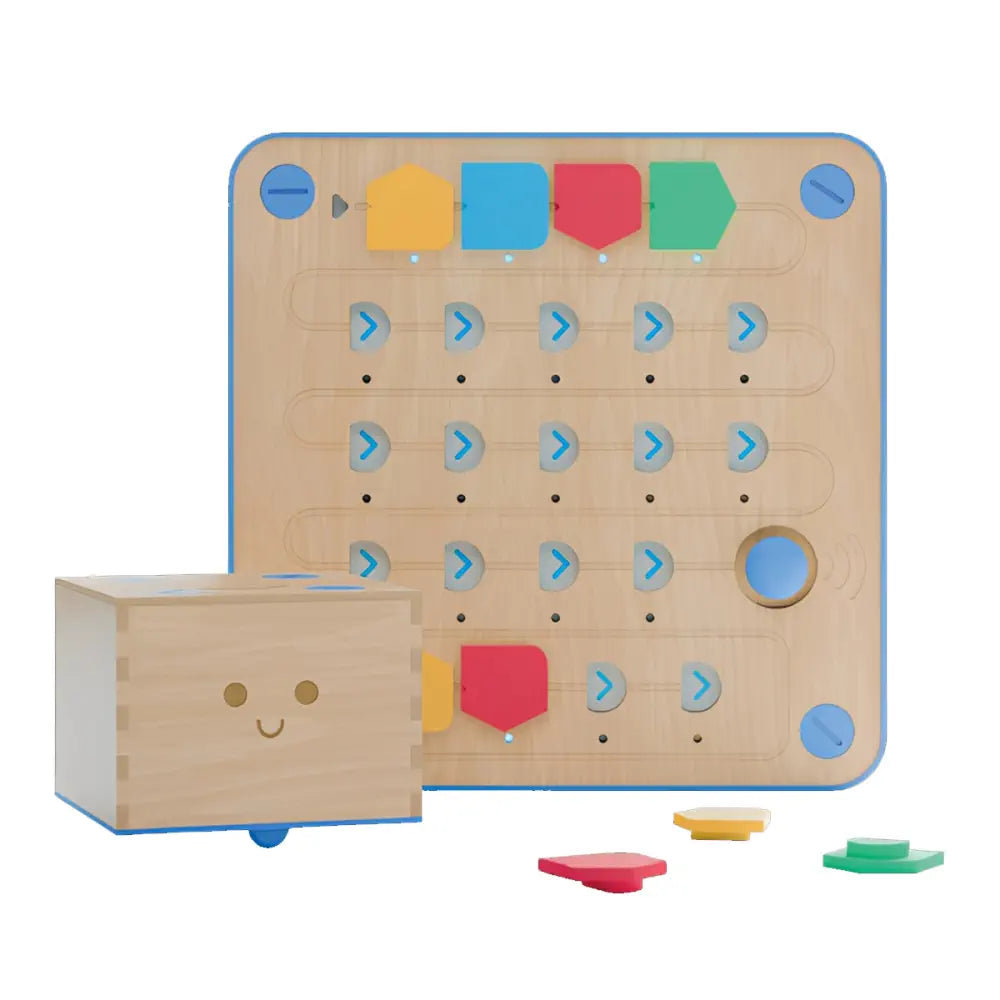 Primo Toys Cubetto+ Coding Robot STEM Kit Wooden Screen-Free Programming Toy with Control Board Blocks Map for Home School Classroom Learning for Kids