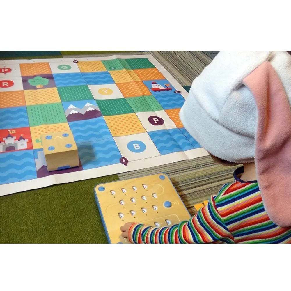 Primo Toys Cubetto+ Coding Robot STEM Kit Wooden Screen-Free Programming Toy with Control Board Blocks Map for Home School Classroom Learning for Kids