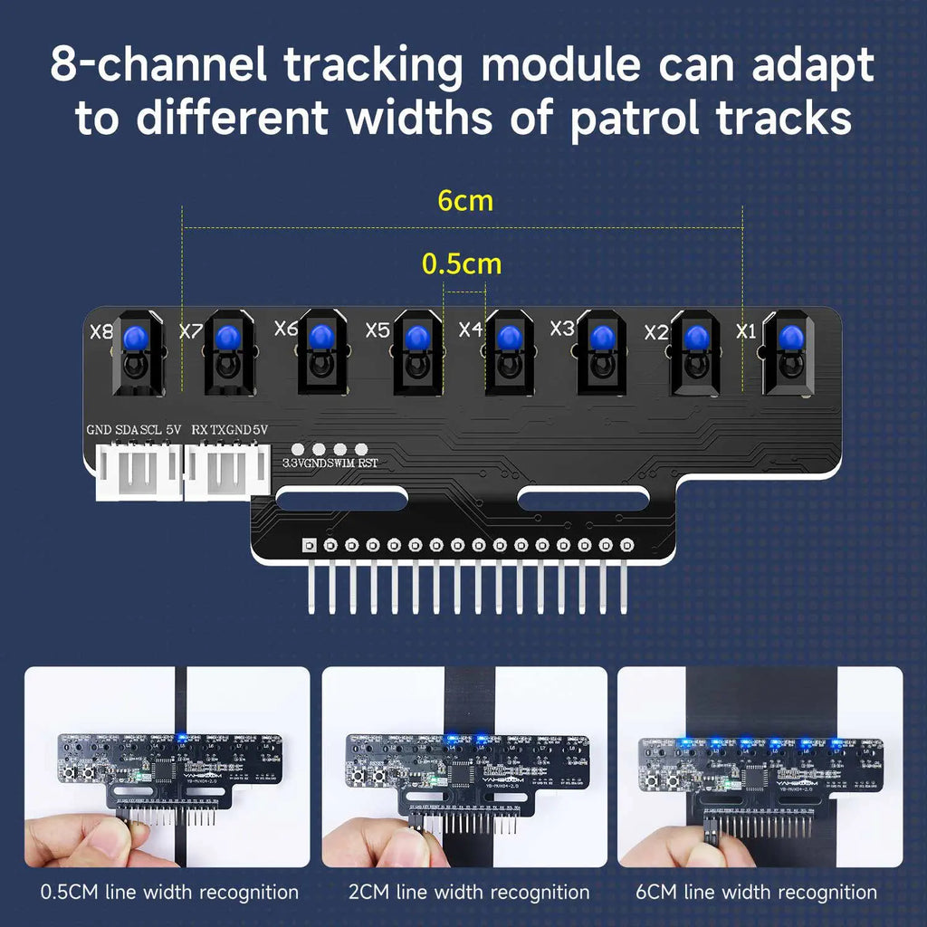 Yahboom 8 channel infrared tracking sensor module--Module+Flat cable+DuPont line
