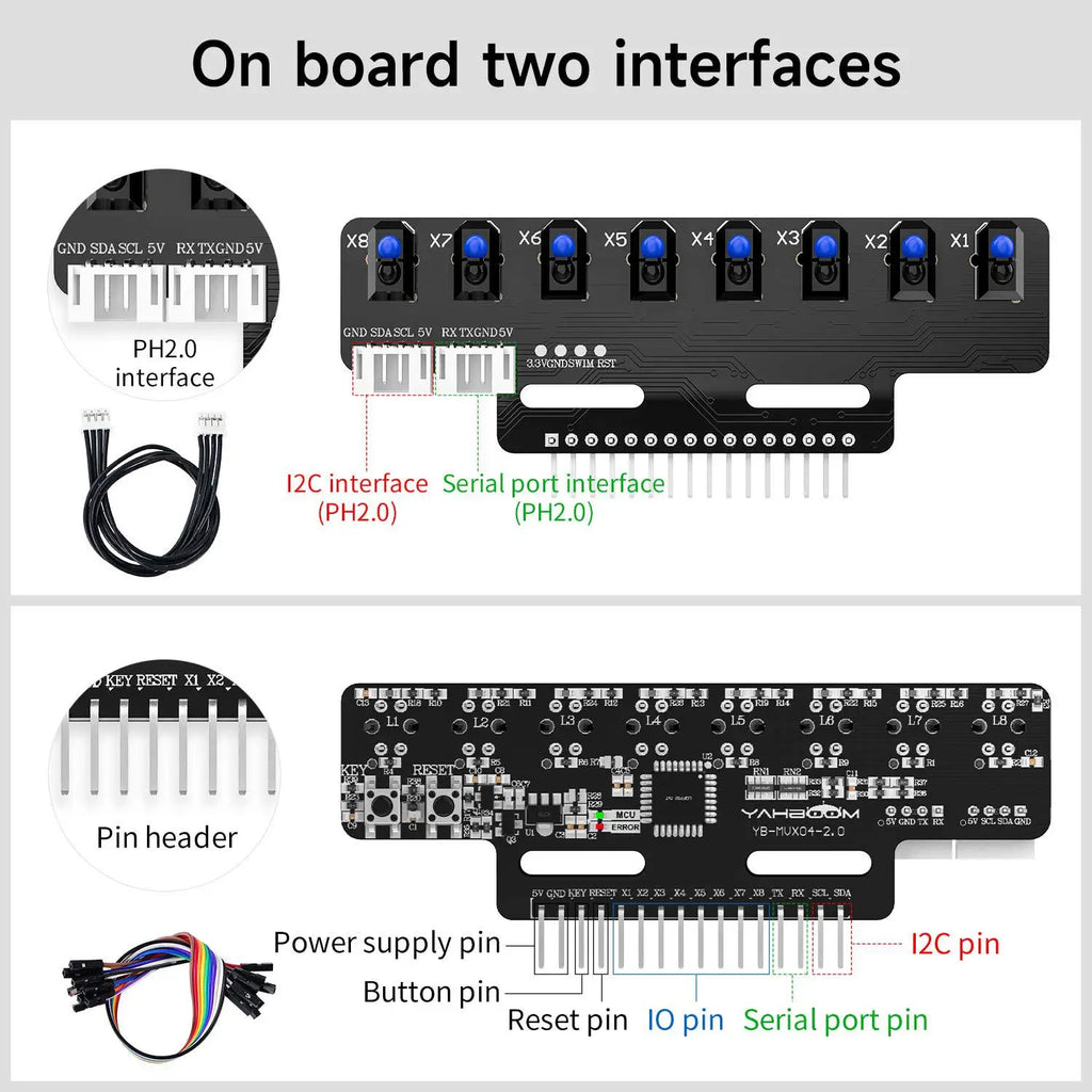 Yahboom 8 channel infrared tracking sensor module--Module+Flat cable+DuPont line