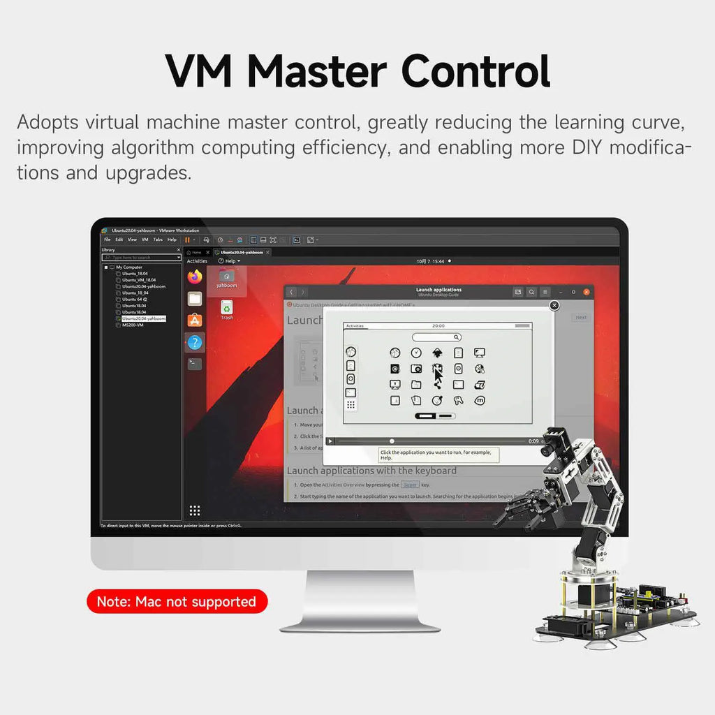 DOFBOT SE AI Vision Robotic Arm with ROS2 Python Programming (Virtual Machine system)-Superior Version
