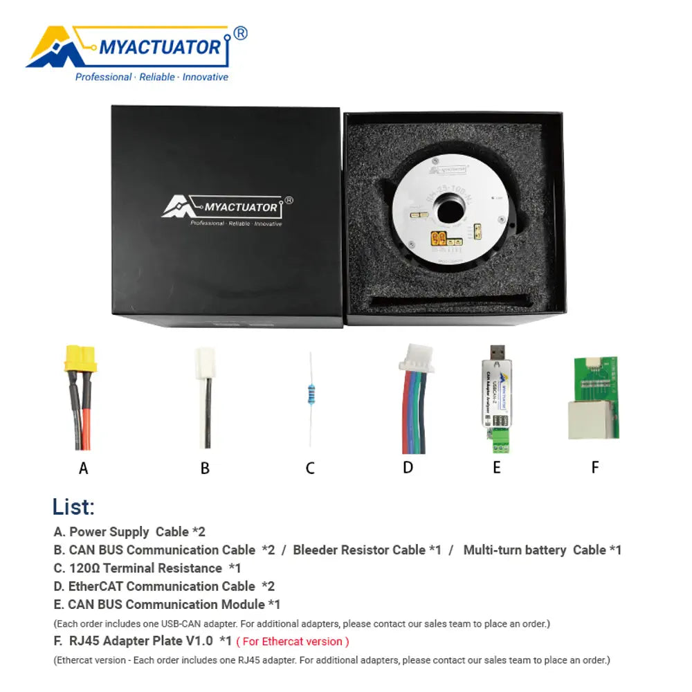 MT RH-25 EtherCAT+CAN BUS Harmonic joint motor Robot joint motor Large hollow design High precision high torque harmonic reducer
