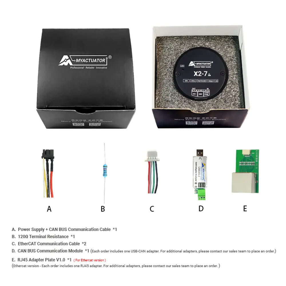 Planet Brushless Motor RMD-X2-7 Supports EtherCAT, High Dynamic Range, High Precision, Used for Humanoid Robot Joint Actuation