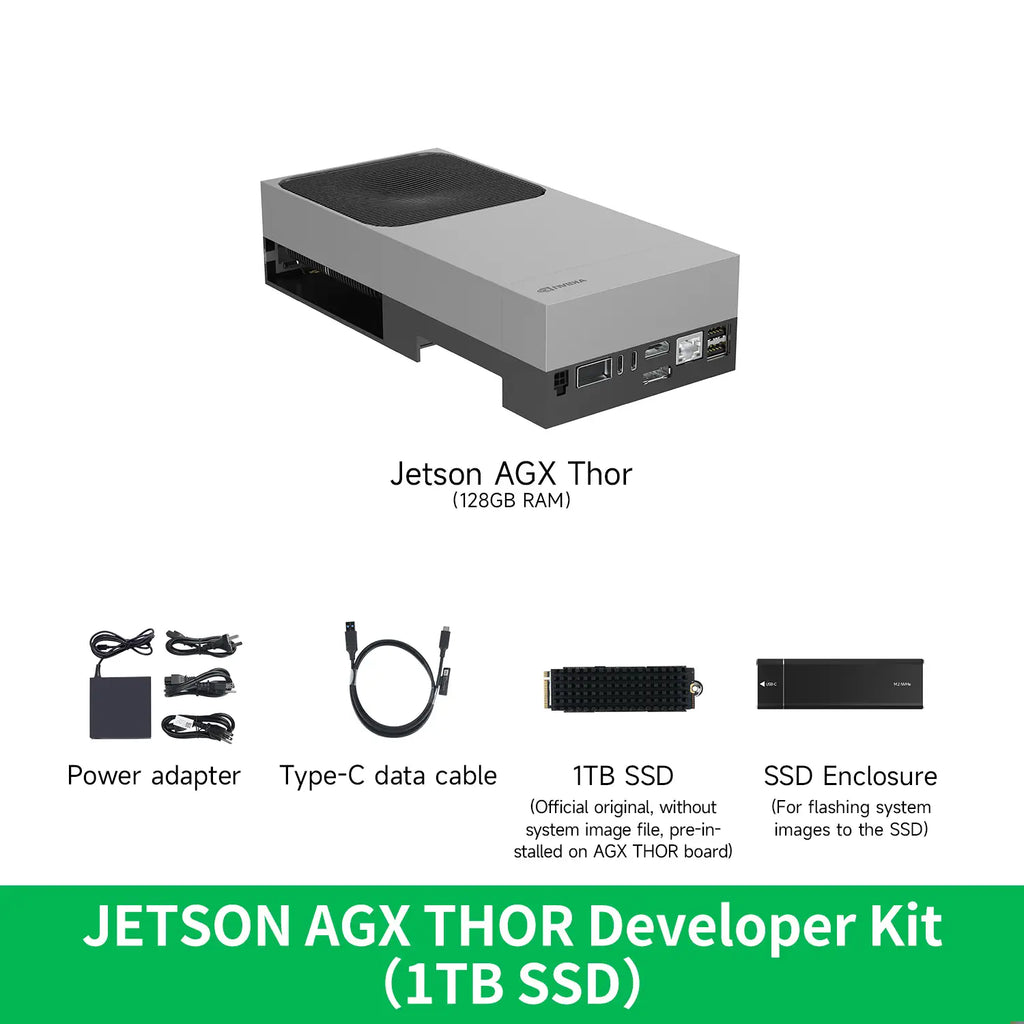 Jetson AGX Thor Developer Kit with 128GB RAM(2070 FP4 TFLOPS)--1TB Developer Kit