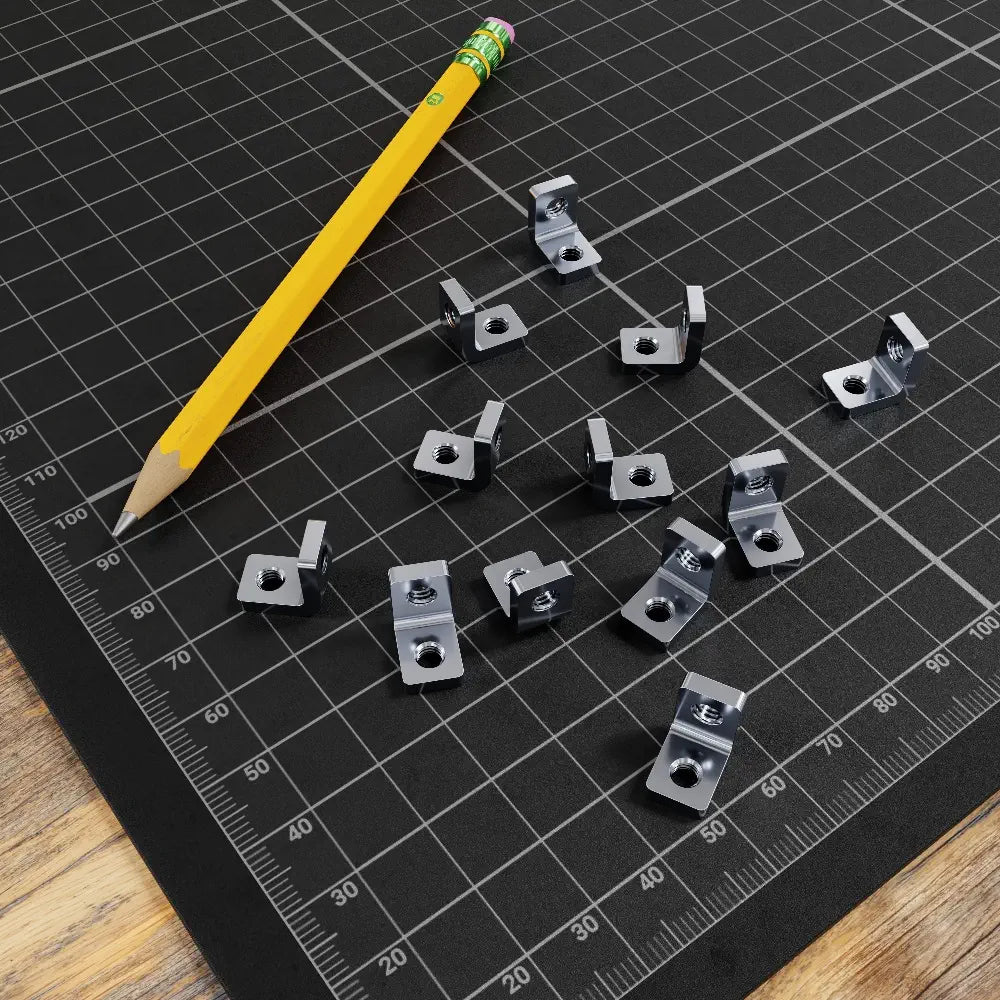 goBILDA Threaded Steel L-Bracket (1 Hole) - 12 Pack