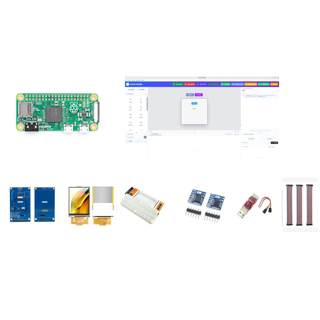 Artok Studio Pro Linux HMI Bundle for Raspberry Pi Zero 2 W LCD Devkit