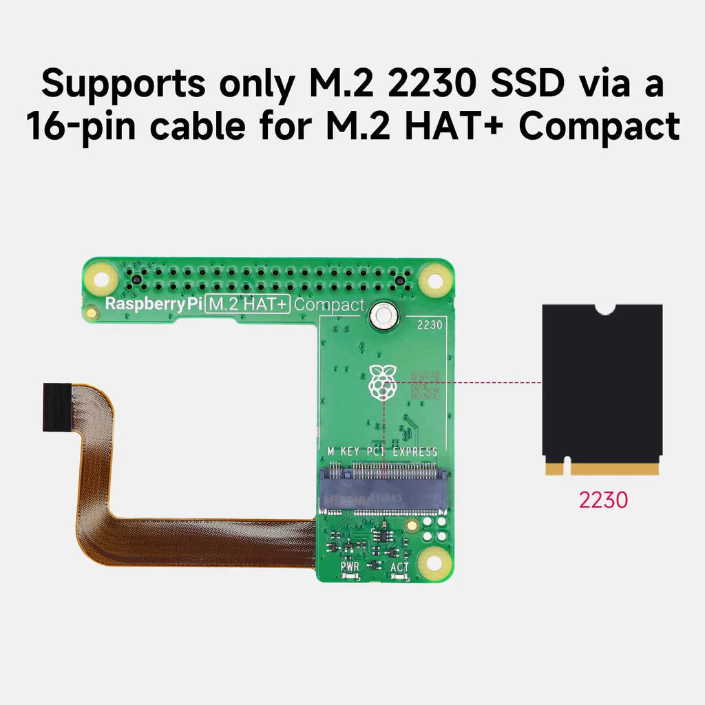 Raspberry Pi 5 Official M.2 HAT+ Compact Kit