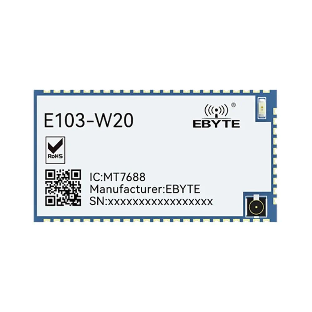 E103-W20(7688) MT7688AN chip solution Open Wrt operating system and custom development patch type small size serial port to WiFi wireless routing module
