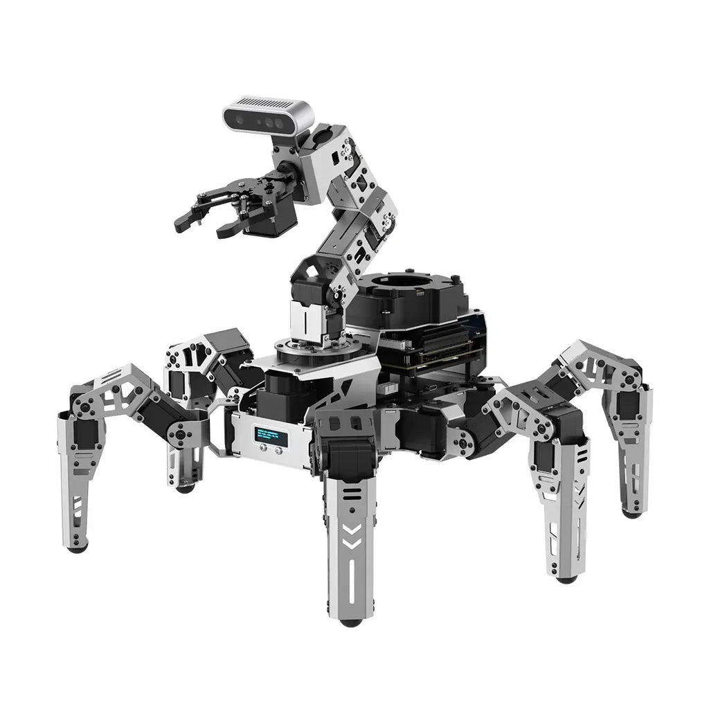 ROSpider ROS2 Hexapod Robot with Jetson/Raspberry Pi, Multimodal Large AI Models, ChatGPT, 3D Vision, SLAM Mapping &amp; Navigation (Ultimate kit without Controller)