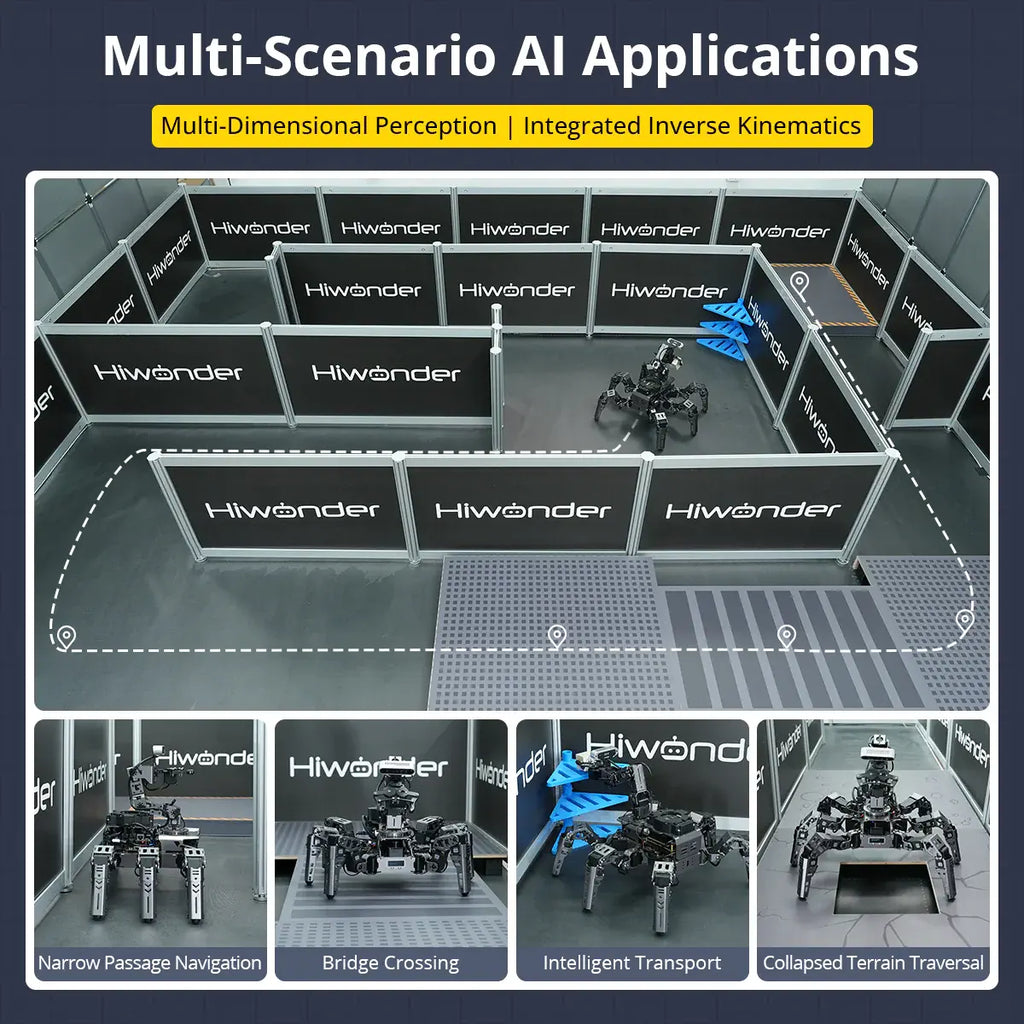 ROSpider ROS2 Hexapod Robot with Jetson/Raspberry Pi, Multimodal Large AI Models, ChatGPT, 3D Vision, SLAM Mapping &amp; Navigation (Ultimate kit without Controller)