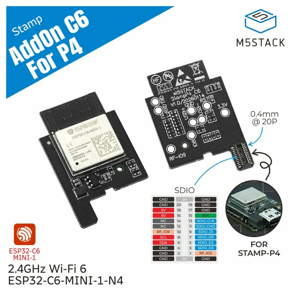 M5Stack Stamp-AddOn C6 for P4 Module