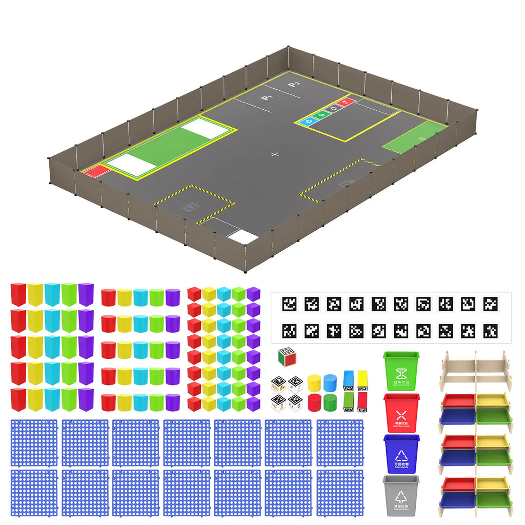 Yahboom Sandbox Map for Robotics AI Large Model Scenario (4.1m × 3m)--Sandbox Map + Fence