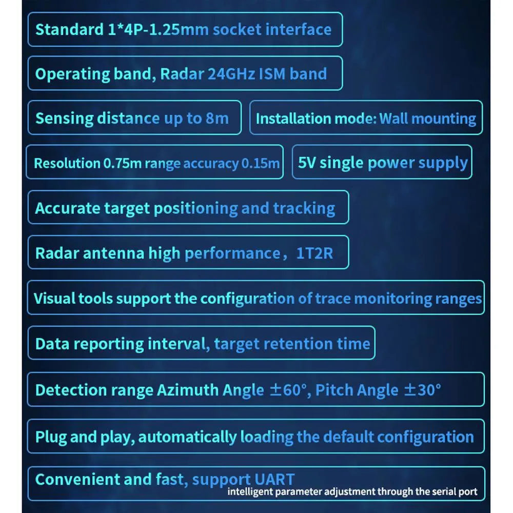 24G multi-target human movement trajectory positioning and tracking radar module Rd-03D V2 onboard PCB antenna