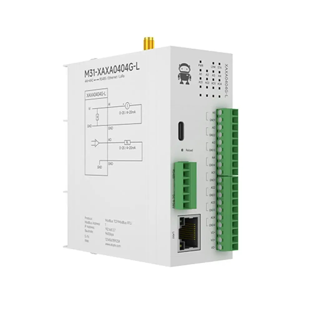 M31-XAXA0404G-L Wireless remote IO module Multi-channel analog/switch quantity acquisition control Built-in wireless module supporting Modbus RTU, wireless remote acquisition (DI/DO/AI/AO).