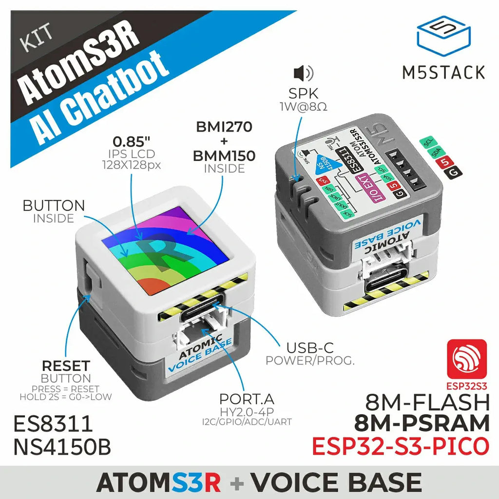 M5Stack AtomS3R AI Chatbot Kit (8MB PSRAM)