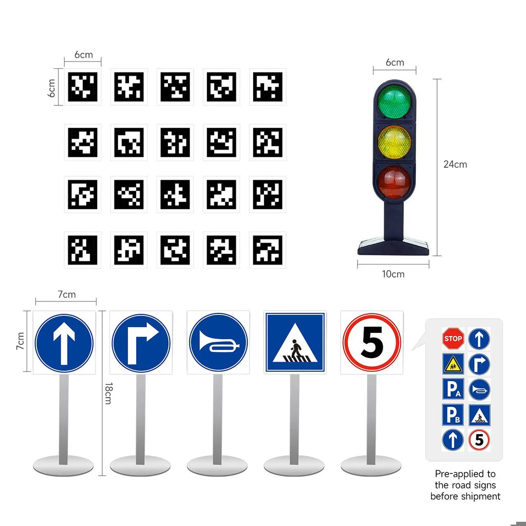 Yahboom ROS Robot Car Parts Kit-Traffic light&amp;road signs&amp;vision codes