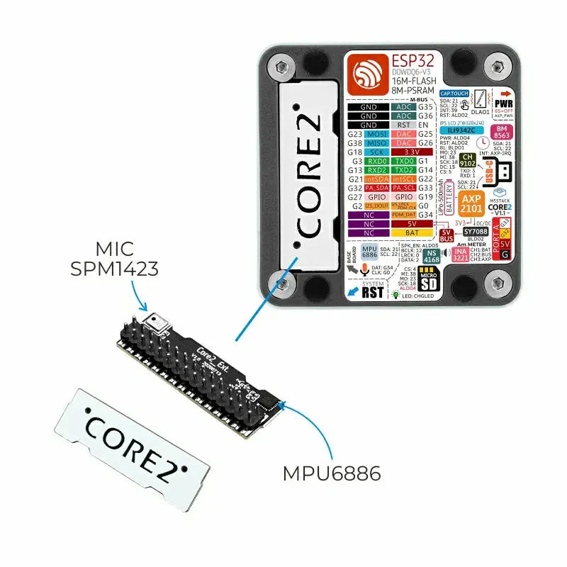 M5Stack Core2 V1.1 ESP32 IoT Development Kit w/ Capacitive Touch Screen