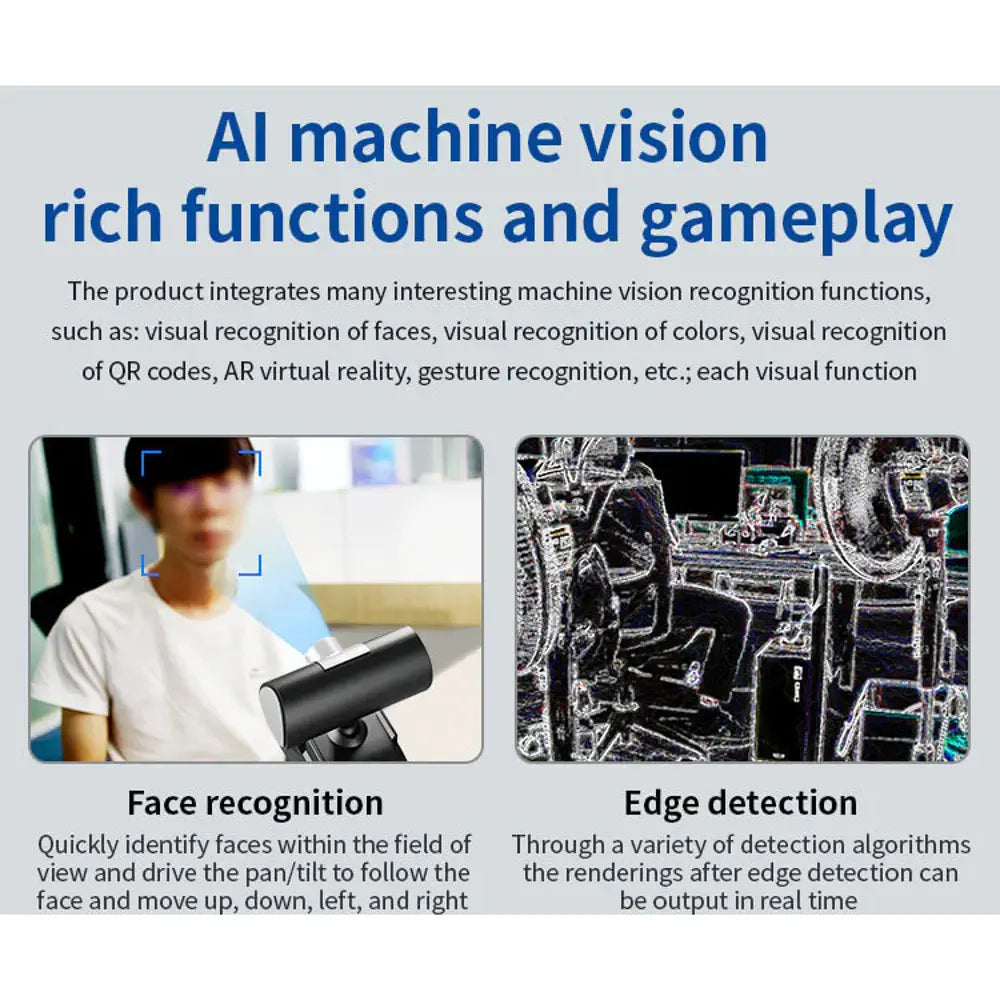 XiaoR GEEK Raspberry Pi OpenCV Visual Smart robot gimbal/PTZ Development Kits(Raspberry Pi 5 4GB - Advanced Version)