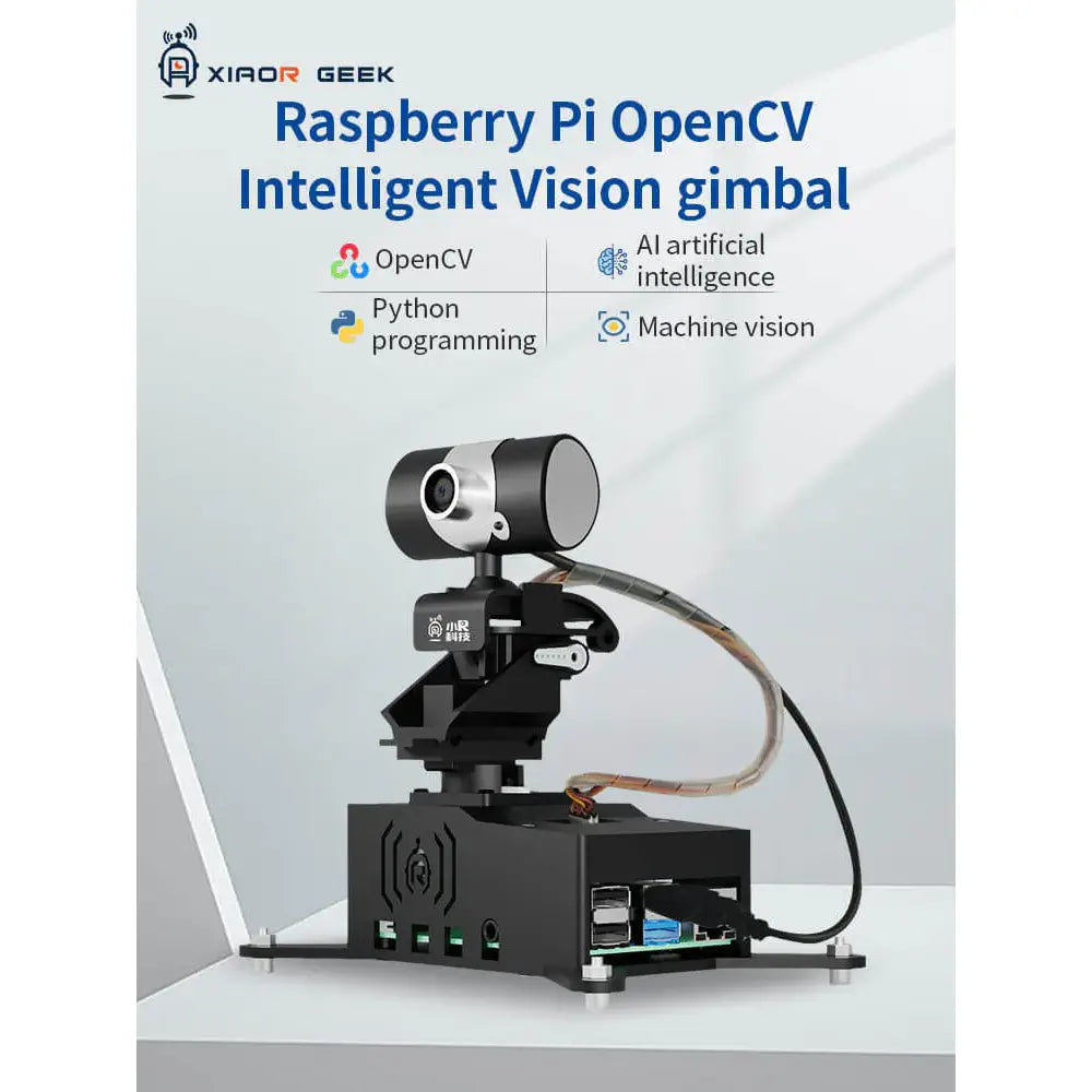 XiaoR GEEK Raspberry Pi OpenCV Visual Smart robot gimbal/PTZ Development Kits(Raspberry Pi 5 4GB - Advanced Version)