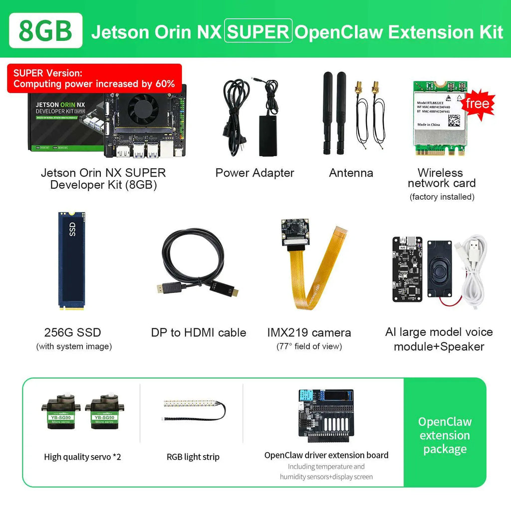 Yahboom Jetson Orin NX 8GB RAM Super Version with NVIDIA Core Module for ROS AI Deep Learning--OpenClaw Kit