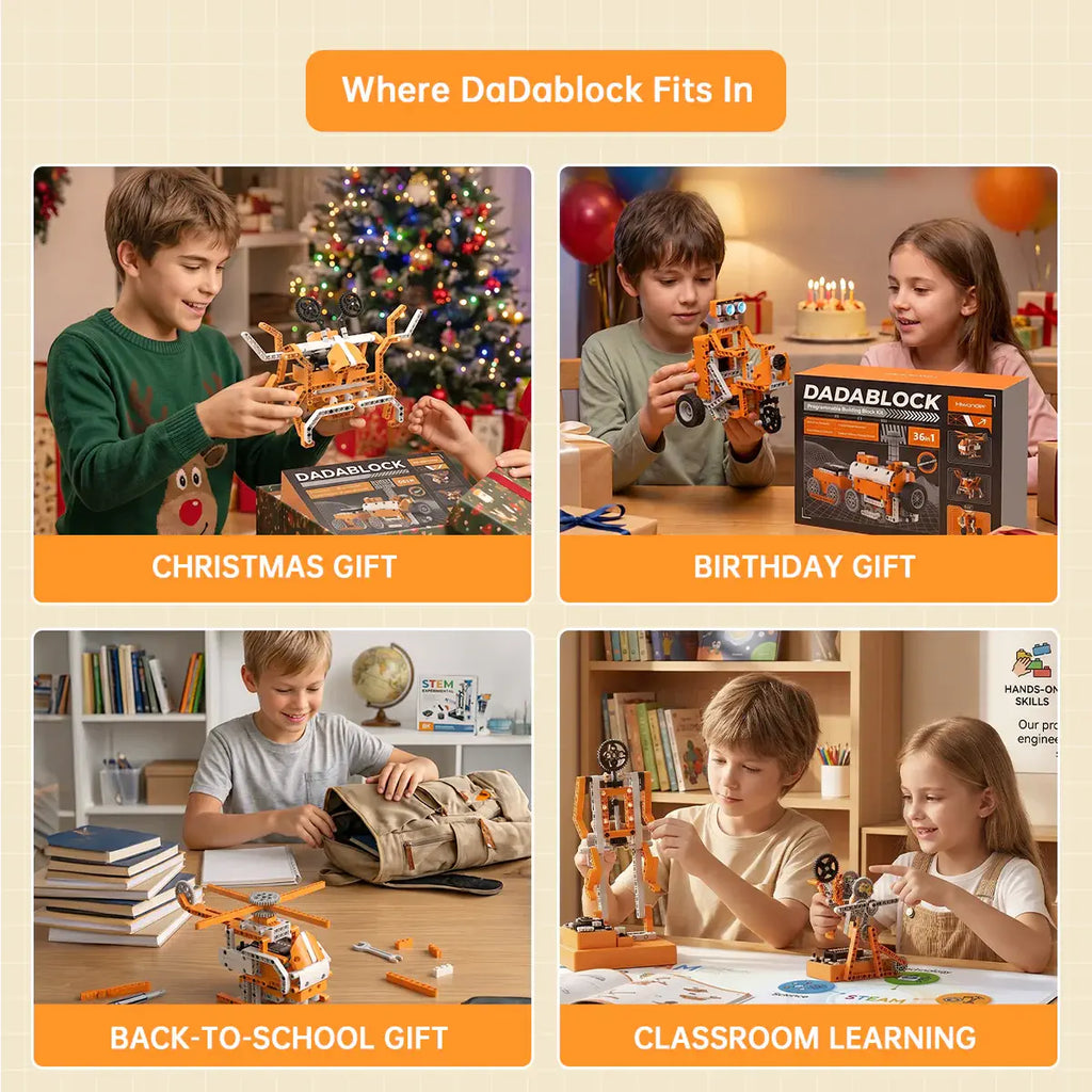 Hiwonder DaDablock Programmable Building Block Kit Powered by ESP32 with Sensor Expansion, LEGO-Compatible, Supports Scratch &amp; Python (Ultimate Kit)