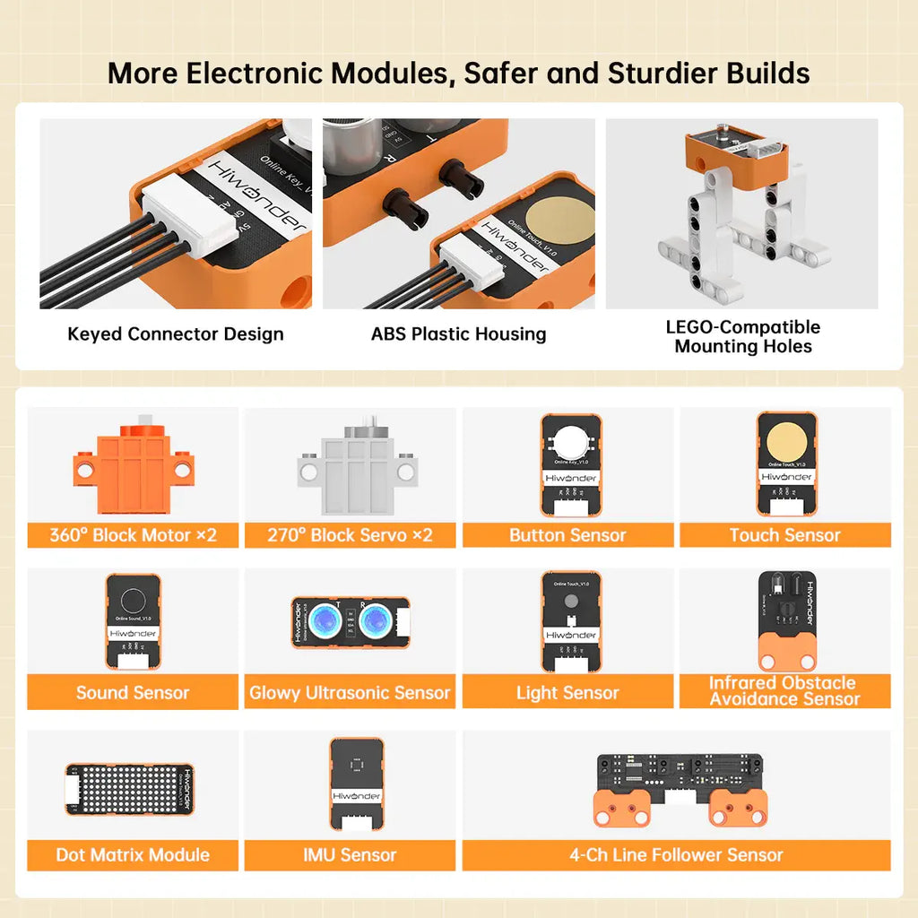 Hiwonder DaDablock Programmable Building Block Kit Powered by ESP32 with Sensor Expansion, LEGO-Compatible, Supports Scratch &amp; Python (Ultimate Kit)
