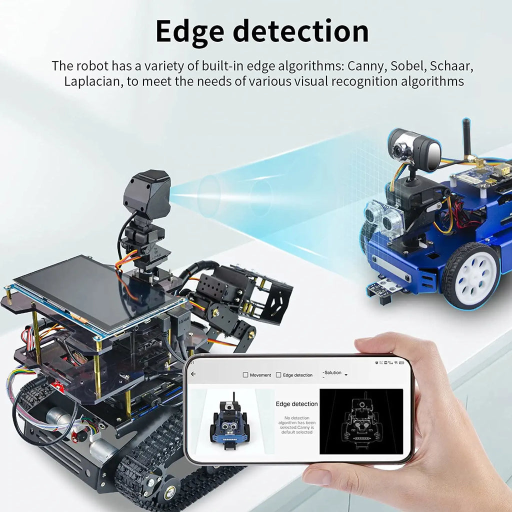 XiaoR GEEK ROS Robot Car with 4DOF Robotic Arm &amp; 7 inch Display Support SLAM Mapping/ Navigation