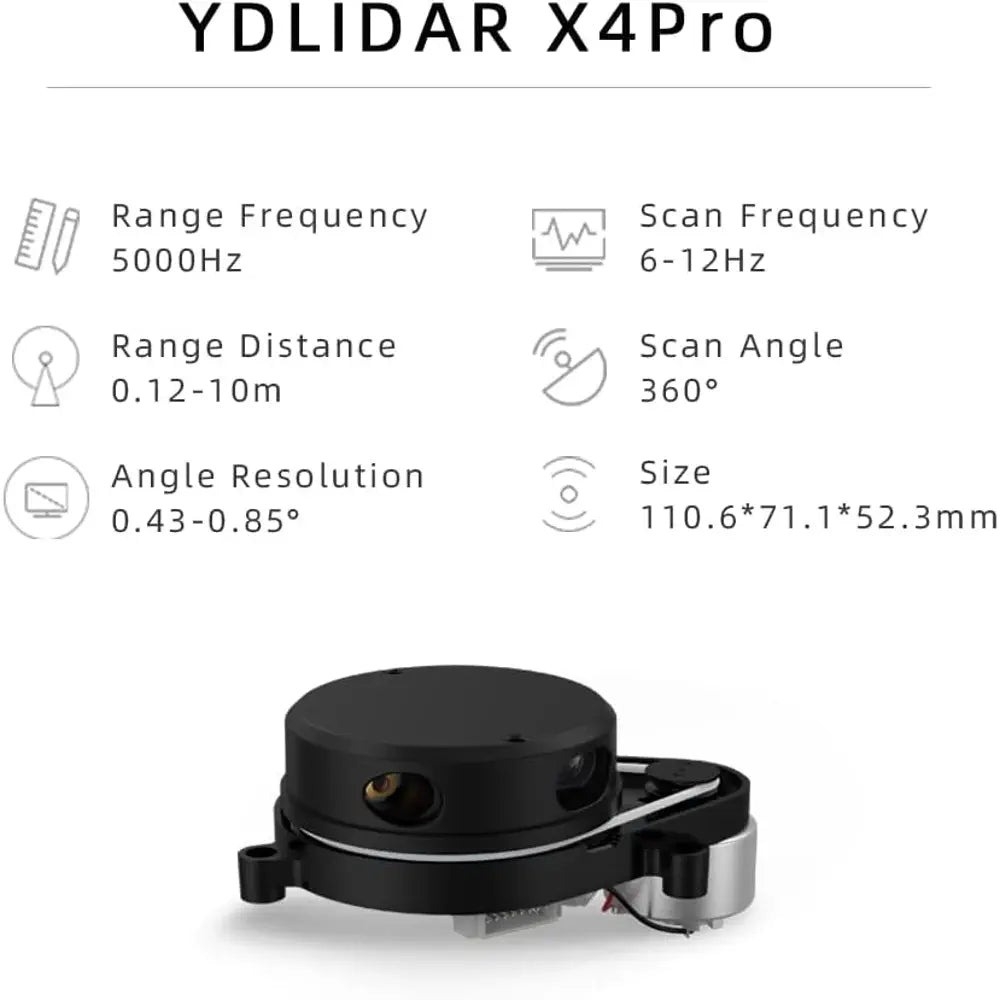 XiaoR GEEK YDLIDAR X4 Pro 360 Degree, 2D Laser Range Lidar Scanner, Triangular Ranging 10 Meters Scanning Radius